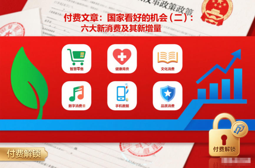 付费文章：国家看好的机会(二)：六大新消费及其新增量-全网第一网赚项目资源库-中赚网 & 中创网 & 冒泡网 & 福缘网 - 小本轻创业与优质加盟项目首选平台