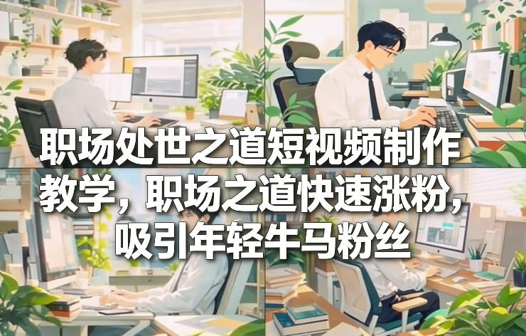 职场处世之道短视频制作教学，职场之道快速涨粉，吸引年轻牛马粉丝-全网第一网赚项目资源库-中赚网 & 中创网 & 冒泡网 & 福缘网 - 小本轻创业与优质加盟项目首选平台