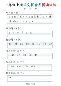 一年级上语文拼读表拼读训练（全46页）-全网第一网赚项目资源库-中赚网 & 中创网 & 冒泡网 & 福缘网 - 小本轻创业与优质加盟项目首选平台