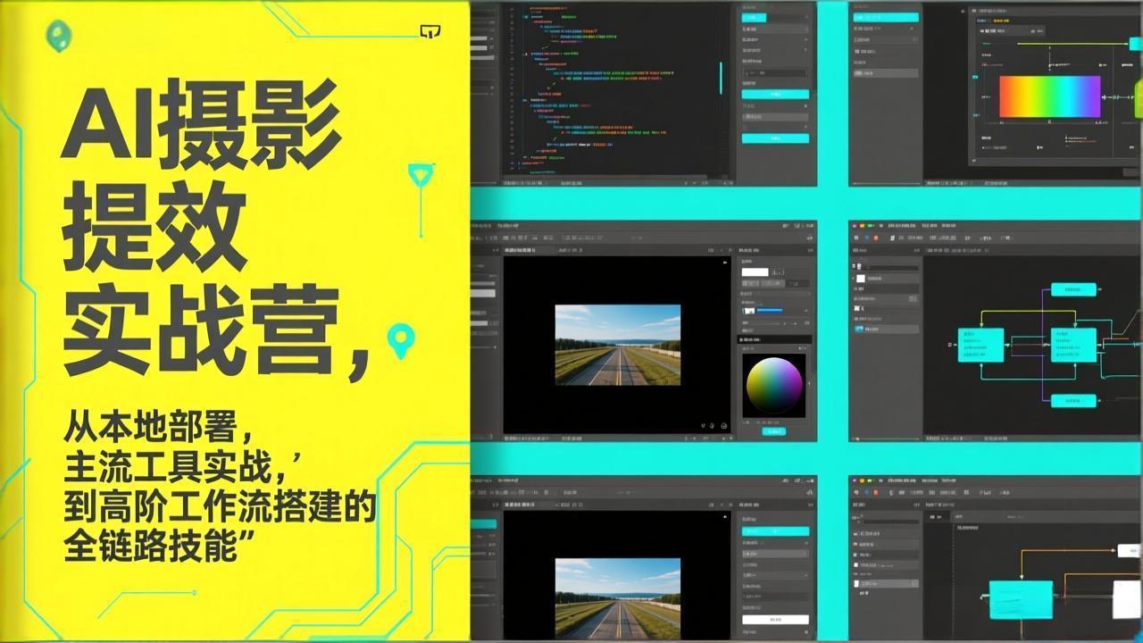 AI+摄影提效实战营,从本地部署,主流工具实战,到高阶工作流搭建的全链路技能
