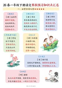 26春一下语文寒假预习知识点汇总（15页）-全网第一网赚项目资源库-中赚网 & 中创网 & 冒泡网 & 福缘网 - 小本轻创业与优质加盟项目首选平台