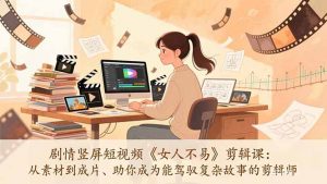 剧情竖屏短视频《女人不易》剪辑课：从素材到成片、助你成为能驾驭复杂故事的剪辑师-全网第一网赚项目资源库-中赚网 & 中创网 & 冒泡网 & 福缘网 - 小本轻创业与优质加盟项目首选平台