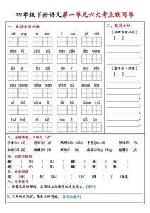 四年级下语文1-8单元考点默写单-全网第一网赚项目资源库-中赚网 & 中创网 & 冒泡网 & 福缘网 - 小本轻创业与优质加盟项目首选平台