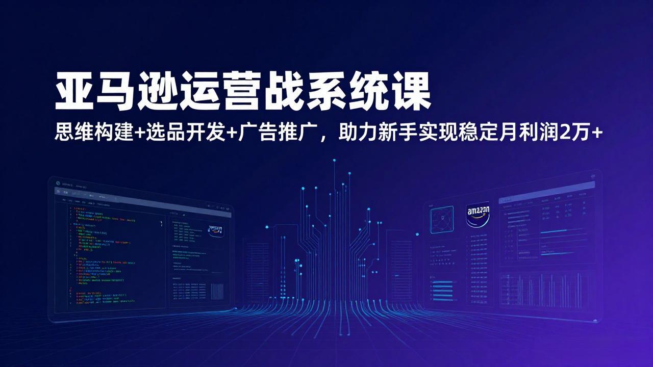 亚马逊运营实战系统课，思维构建+选品开发+广告推广，助力新手实现稳定月利润2万+(更新-全网第一网赚项目资源库-中赚网 & 中创网 & 冒泡网 & 福缘网 - 小本轻创业与优质加盟项目首选平台