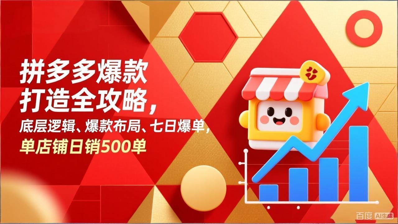 拼多多爆款打造全攻略，底层逻辑、爆款布局、七日爆单，单店铺日销500单-全网第一网赚项目资源库-中赚网 & 中创网 & 冒泡网 & 福缘网 - 小本轻创业与优质加盟项目首选平台