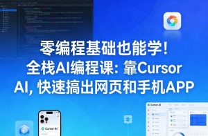 零编程基础也能学!全栈AI编程课:靠Cursor AI,快速搞出网页和手机APP-全网第一网赚项目资源库-中赚网 & 中创网 & 冒泡网 & 福缘网 - 小本轻创业与优质加盟项目首选平台