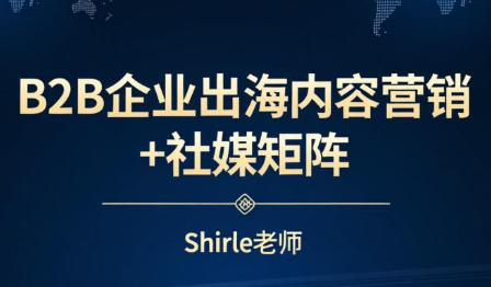 shirle老师·B2B企业出海内容营销+社媒矩阵-全网第一网赚项目资源库-中赚网 & 中创网 & 冒泡网 & 福缘网 - 小本轻创业与优质加盟项目首选平台