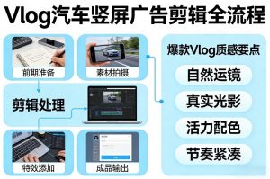 Vlog感觉汽车竖屏广告剪辑脚本全流程，拿捏爆款Vlog质感-全网第一网赚项目资源库-中赚网 & 中创网 & 冒泡网 & 福缘网 - 小本轻创业与优质加盟项目首选平台