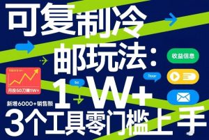 可复制冷邮件玩法:月投50刀賺1W+,新增6000+销售额,3个工具零门槛上手-全网第一网赚项目资源库-中赚网 & 中创网 & 冒泡网 & 福缘网 - 小本轻创业与优质加盟项目首选平台