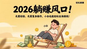 2026躺赚风口！无需经验、无需复杂操作，小白也能轻松出海搞钱！-全网第一网赚项目资源库-中赚网 & 中创网 & 冒泡网 & 福缘网 - 小本轻创业与优质加盟项目首选平台