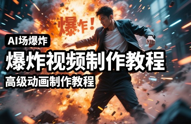 AI场景爆炸视频制作教程，利用人物实拍视频制作出高级的动画特效-全网第一网赚项目资源库-中赚网 & 中创网 & 冒泡网 & 福缘网 - 小本轻创业与优质加盟项目首选平台
