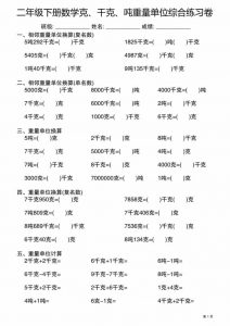 二年级下数学克千克吨重量单位综合练习卷-全网第一网赚项目资源库-中赚网 & 中创网 & 冒泡网 & 福缘网 - 小本轻创业与优质加盟项目首选平台