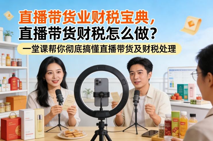 直播带货业财税宝典，直播带货财税怎么做？一堂课帮你彻底搞懂直播带货及财税处理-全网第一网赚项目资源库-中赚网 & 中创网 & 冒泡网 & 福缘网 - 小本轻创业与优质加盟项目首选平台