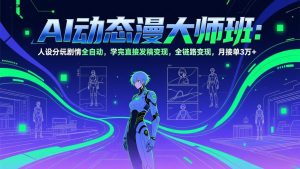 AI动态漫剧大师班:人设分镜剧情全自动,学完直接发稿变现,全链路变现,月接单3万+-全网第一网赚项目资源库-中赚网 & 中创网 & 冒泡网 & 福缘网 - 小本轻创业与优质加盟项目首选平台