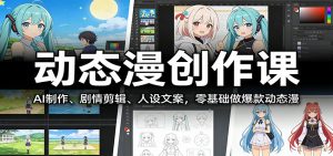 动态漫创作课：AI制作、剧情剪辑、人设文案，零基础做爆款动态漫-全网第一网赚项目资源库-中赚网 & 中创网 & 冒泡网 & 福缘网 - 小本轻创业与优质加盟项目首选平台