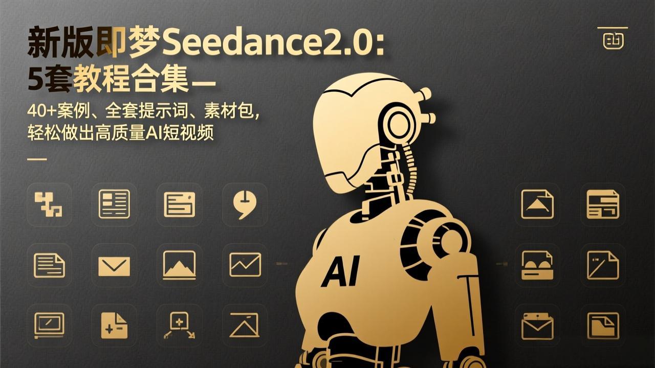 新版即梦Seedance2.0:5套教程合集,40+案例、全套提示词、素材包,轻松做出高质量AI短视频