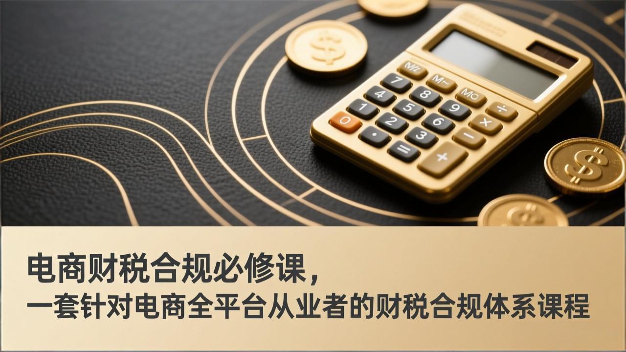 电商财税合规必修课，是一套针对电商全平台从业者的财税合规体系课程-全网第一网赚项目资源库-中赚网 & 中创网 & 冒泡网 & 福缘网 - 小本轻创业与优质加盟项目首选平台