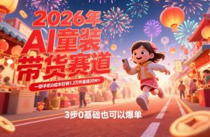 AI童装新春带货赛道，一部手机0成本狂销1.2万件喜提20W+，3步0基础也可以爆单-全网第一网赚项目资源库-中赚网 & 中创网 & 冒泡网 & 福缘网 - 小本轻创业与优质加盟项目首选平台