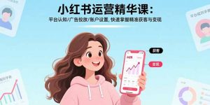 小红书运营精华课-更新：平台认知/广告投放/账户设置,快速掌握精准获客与变现-全网第一网赚项目资源库-中赚网 & 中创网 & 冒泡网 & 福缘网 - 小本轻创业与优质加盟项目首选平台