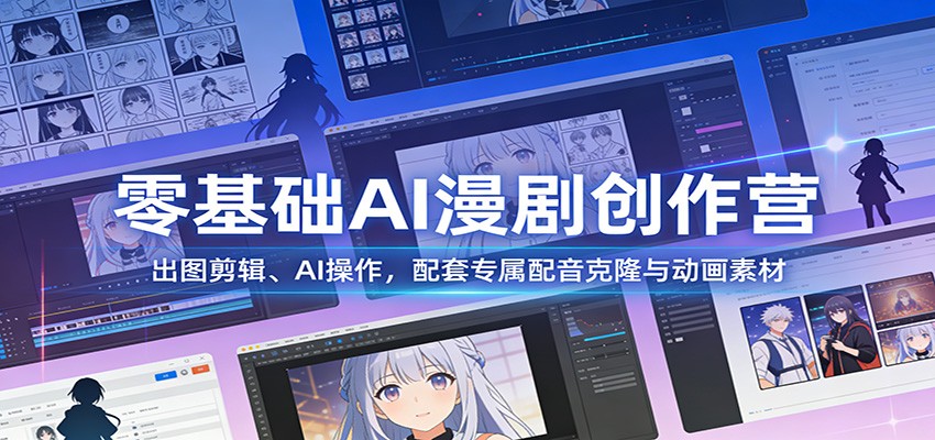 零基础AI漫剧创作营：出图剪辑、AI操作，配套专属配音克隆与动画素材-全网第一网赚项目资源库-中赚网 & 中创网 & 冒泡网 & 福缘网 - 小本轻创业与优质加盟项目首选平台