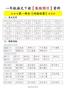 一年级下语文寒假预习资料-全网第一网赚项目资源库-中赚网 & 中创网 & 冒泡网 & 福缘网 - 小本轻创业与优质加盟项目首选平台