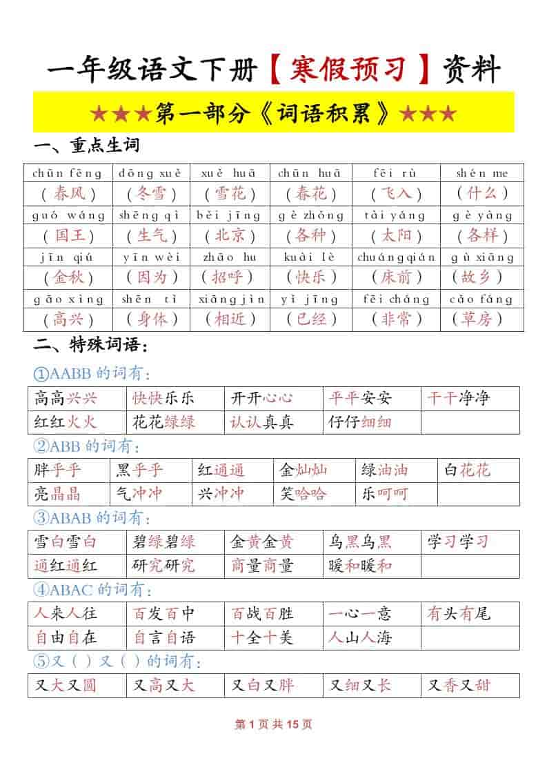 一年级下语文寒假预习资料-全网第一网赚项目资源库-中赚网 & 中创网 & 冒泡网 & 福缘网 - 小本轻创业与优质加盟项目首选平台