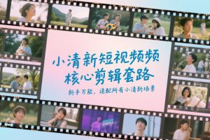 小清新短视频核心剪辑套路，新手万能，适配所有小清新场景-全网第一网赚项目资源库-中赚网 & 中创网 & 冒泡网 & 福缘网 - 小本轻创业与优质加盟项目首选平台