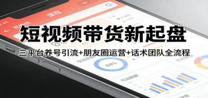 短视频带货新起盘：三平台养号引流+朋友圈运营+话术团队全流程-全网第一网赚项目资源库-中赚网 & 中创网 & 冒泡网 & 福缘网 - 小本轻创业与优质加盟项目首选平台