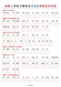 26春二下语文词语表看拼音写词语（含答案12页）-全网第一网赚项目资源库-中赚网 & 中创网 & 冒泡网 & 福缘网 - 小本轻创业与优质加盟项目首选平台