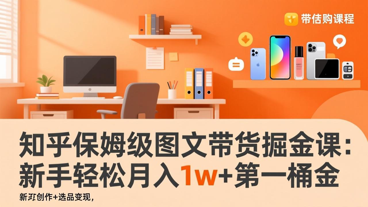 知乎保姆级图文带货掘金课：账号打造+爆文创作+选品变现，新手轻松月入1w+第一桶金-全网第一网赚项目资源库-中赚网 & 中创网 & 冒泡网 & 福缘网 - 小本轻创业与优质加盟项目首选平台