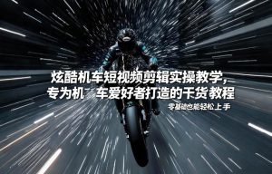 炫酷机车短视频剪辑实操教学，专为机车爱好者打造的干货教程，零基础也能轻松上手-全网第一网赚项目资源库-中赚网 & 中创网 & 冒泡网 & 福缘网 - 小本轻创业与优质加盟项目首选平台