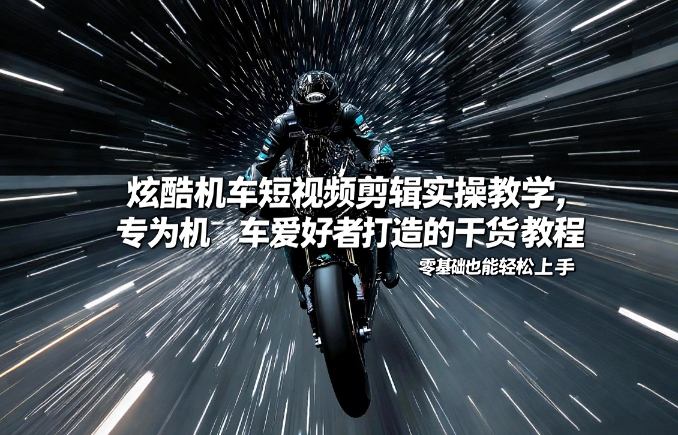 炫酷机车短视频剪辑实操教学，专为机车爱好者打造的干货教程，零基础也能轻松上手-全网第一网赚项目资源库-中赚网 & 中创网 & 冒泡网 & 福缘网 - 小本轻创业与优质加盟项目首选平台