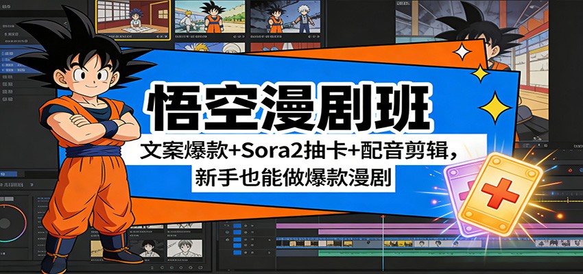 悟空漫剧班：文案爆款+Sora2抽卡+配音剪辑，新手也能做爆款漫剧-全网第一网赚项目资源库-中赚网 & 中创网 & 冒泡网 & 福缘网 - 小本轻创业与优质加盟项目首选平台