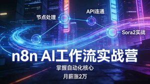 n8n AI工作流实战营，节点处理+API连通+Sora2实战，掌握自动化核心月薪涨2万-全网第一网赚项目资源库-中赚网 & 中创网 & 冒泡网 & 福缘网 - 小本轻创业与优质加盟项目首选平台