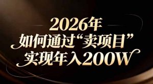 站在2026年的十字路口：一个普通人如何通过卖项目实现年入200万-全网第一网赚项目资源库-中赚网 & 中创网 & 冒泡网 & 福缘网 - 小本轻创业与优质加盟项目首选平台