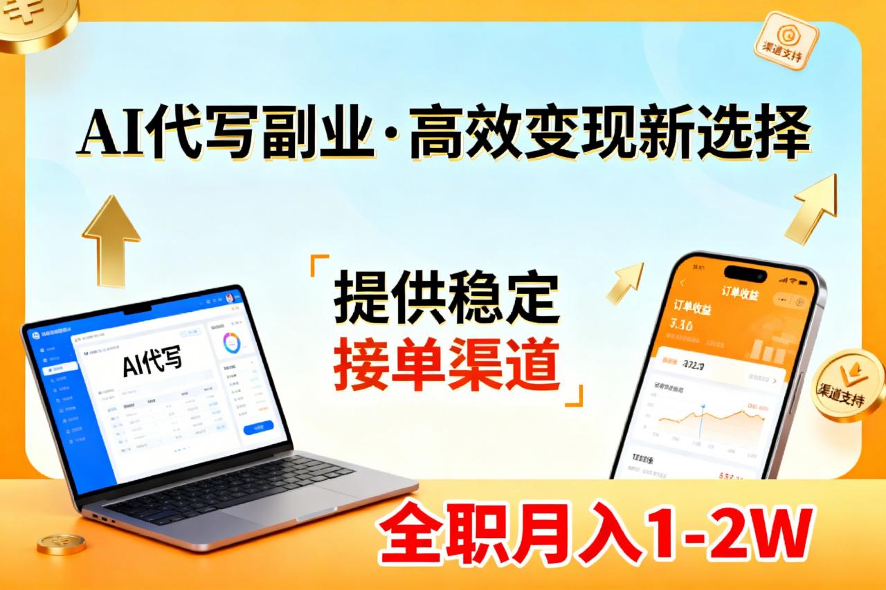 AI代写副业，高效变现，提供渠道，永不失业副业兼职 全职月入1-2W【SOP手册】-全网第一网赚项目资源库-中赚网 & 中创网 & 冒泡网 & 福缘网 - 小本轻创业与优质加盟项目首选平台