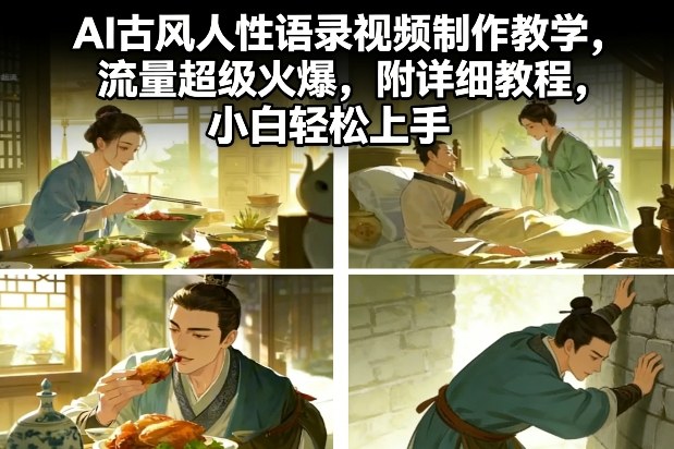 AI古风人性语录视频制作教学，流量超级火爆，附详细教程，小白轻松上手-全网第一网赚项目资源库-中赚网 & 中创网 & 冒泡网 & 福缘网 - 小本轻创业与优质加盟项目首选平台