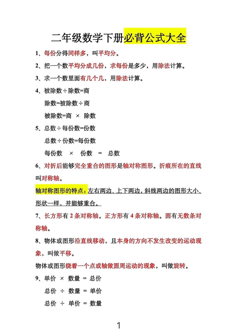 二年级下数学必背公式大全-全网第一网赚项目资源库-中赚网 & 中创网 & 冒泡网 & 福缘网 - 小本轻创业与优质加盟项目首选平台