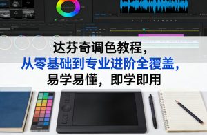 达芬奇调色教程,从零基础到专业进阶全覆盖,易学易懂,即学即用-全网第一网赚项目资源库-中赚网 & 中创网 & 冒泡网 & 福缘网 - 小本轻创业与优质加盟项目首选平台