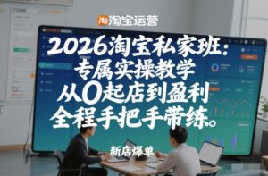 2026淘宝私家班：专属实操教学，从0起店到盈利，全程手把手带练(更新26年3月)-全网第一网赚项目资源库-中赚网 & 中创网 & 冒泡网 & 福缘网 - 小本轻创业与优质加盟项目首选平台