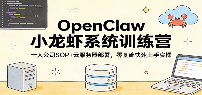 OpenClaw小龙虾系统训练营：一人公司SOP，云服务器部署，零基础快速上手实操-全网第一网赚项目资源库-中赚网 & 中创网 & 冒泡网 & 福缘网 - 小本轻创业与优质加盟项目首选平台