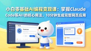 小白零基础AI编程变现课：掌握Claude Code等AI工具的核心用法，10分钟生成完整网页应用-全网第一网赚项目资源库-中赚网 & 中创网 & 冒泡网 & 福缘网 - 小本轻创业与优质加盟项目首选平台