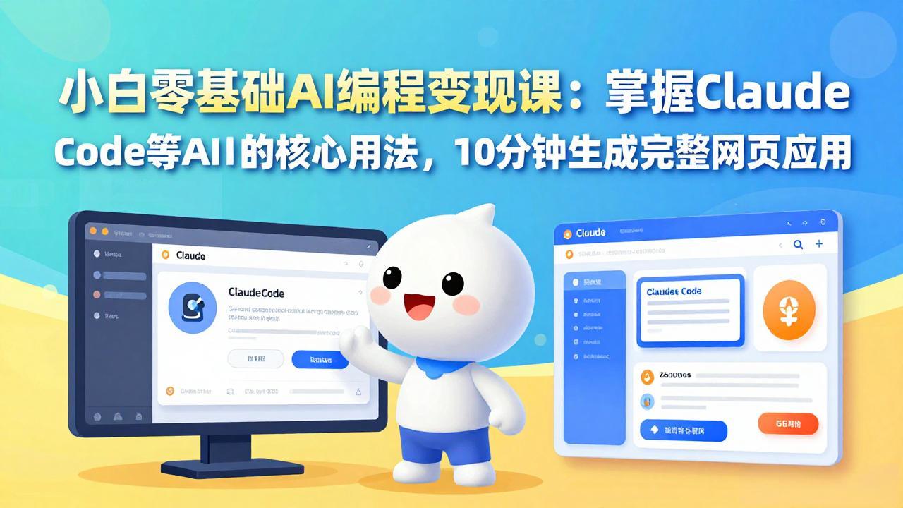 小白零基础AI编程变现课：掌握Claude Code等AI工具的核心用法，10分钟生成完整网页应用-全网第一网赚项目资源库-中赚网 & 中创网 & 冒泡网 & 福缘网 - 小本轻创业与优质加盟项目首选平台