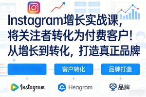 Instagram增长实战课，将关注者转化为付费客户！从增长到转化，打造真正品牌(双语字幕)-全网第一网赚项目资源库-中赚网 & 中创网 & 冒泡网 & 福缘网 - 小本轻创业与优质加盟项目首选平台