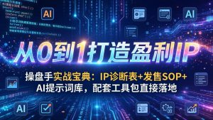 操盘手实战宝典：IP诊断表+发售SOP+AI提示词库，配套工具包直接落地，从0到1打造盈利IP-全网第一网赚项目资源库-中赚网 & 中创网 & 冒泡网 & 福缘网 - 小本轻创业与优质加盟项目首选平台