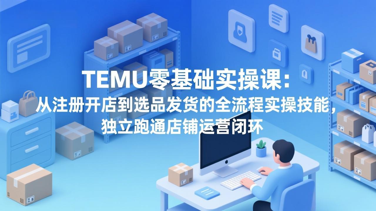 TEMU零基础实操课：从注册开店到选品发货的全流程实操技能，独立跑通店铺运营闭环-全网第一网赚项目资源库-中赚网 & 中创网 & 冒泡网 & 福缘网 - 小本轻创业与优质加盟项目首选平台