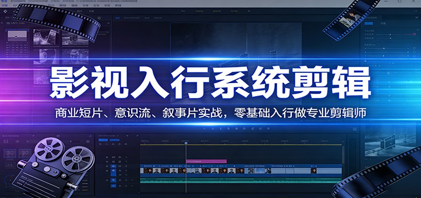影视系统剪辑，商业短片、意识流、叙事片实战，零基础入行做专业剪辑师-全网第一网赚项目资源库-中赚网 & 中创网 & 冒泡网 & 福缘网 - 小本轻创业与优质加盟项目首选平台