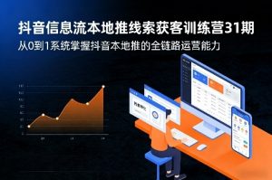 抖音信息流本地推线索获客训练营31期，从0到1系统掌握抖音本地推的全链路运营能力-全网第一网赚项目资源库-中赚网 & 中创网 & 冒泡网 & 福缘网 - 小本轻创业与优质加盟项目首选平台