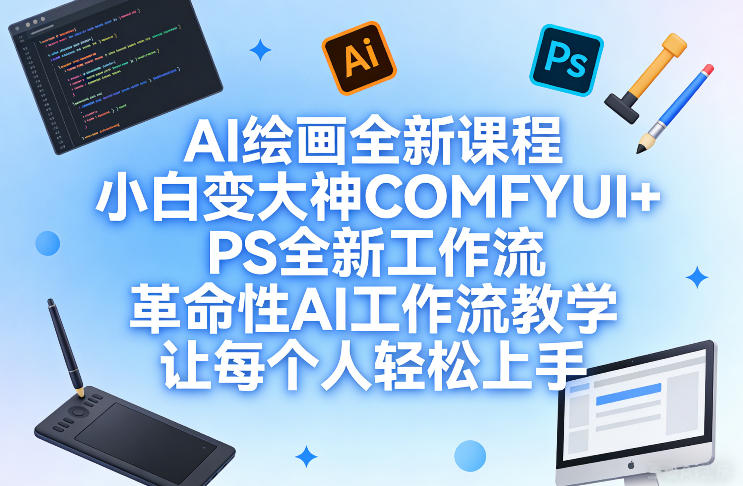 AI绘画全新课程，小白变大神COMFYUI+PS全新工作流，革命性AI工作流教学，让每个人轻松上手-全网第一网赚项目资源库-中赚网 & 中创网 & 冒泡网 & 福缘网 - 小本轻创业与优质加盟项目首选平台