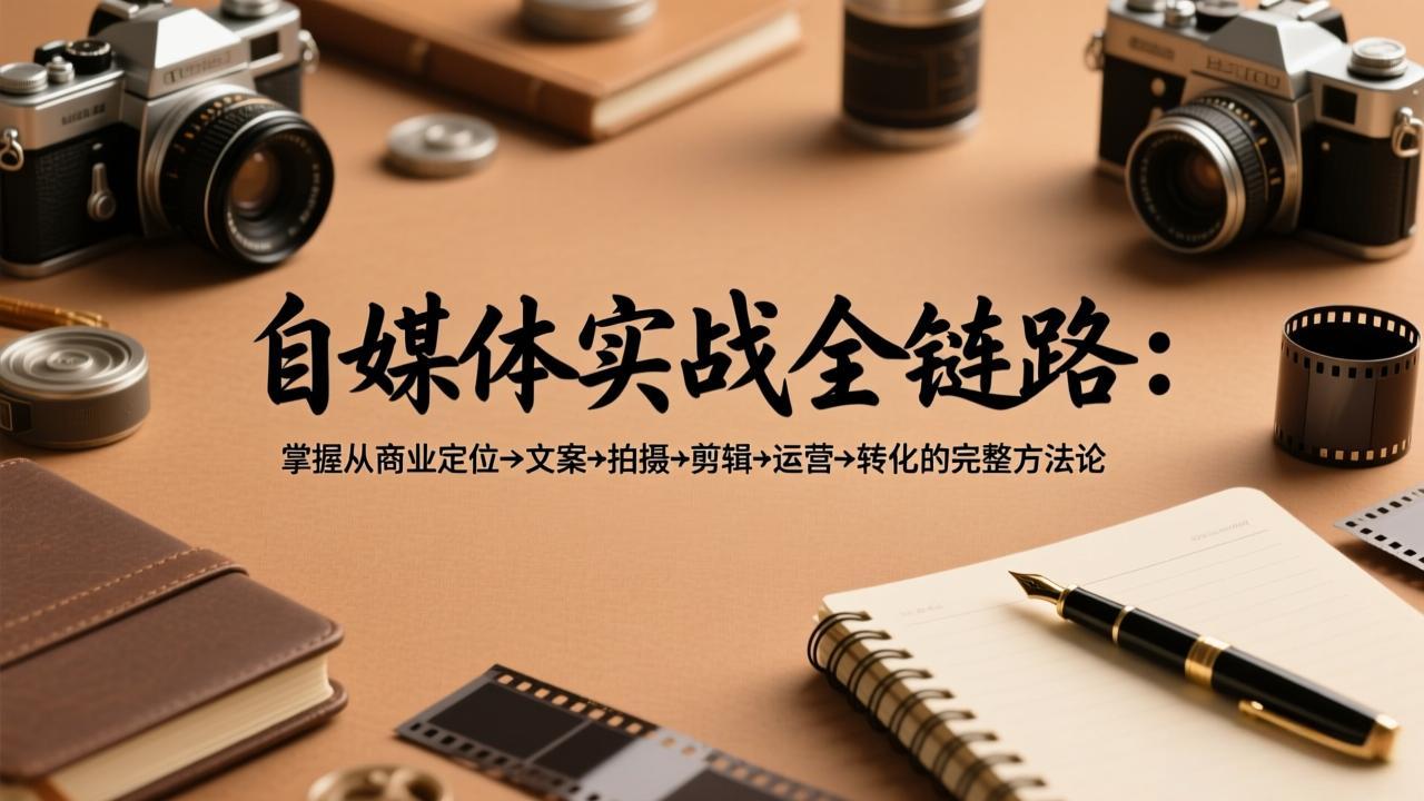 自媒体实战全链路：掌握从商业定位→文案→拍摄→剪辑→运营→转化的完整方法论-全网第一网赚项目资源库-中赚网 & 中创网 & 冒泡网 & 福缘网 - 小本轻创业与优质加盟项目首选平台